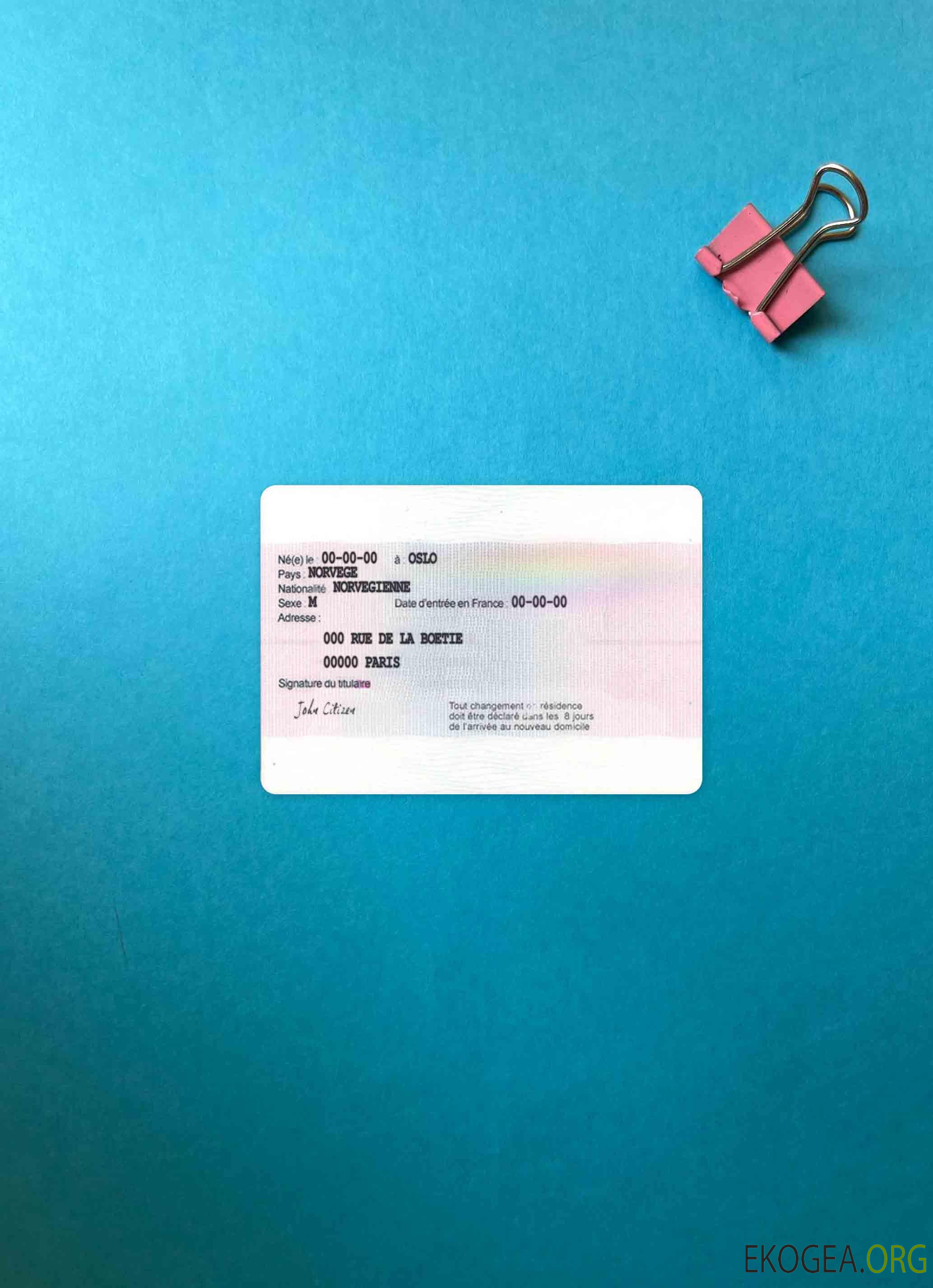 Titre de séjour France version 3 photolook RETOUR